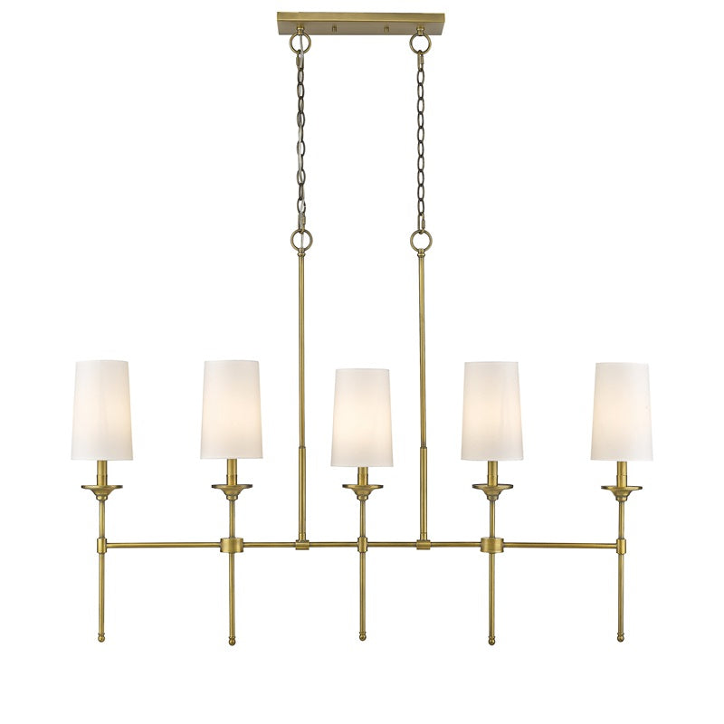 Verinyra Lustre Linéaire Laiton Tissu Vintage Industriel