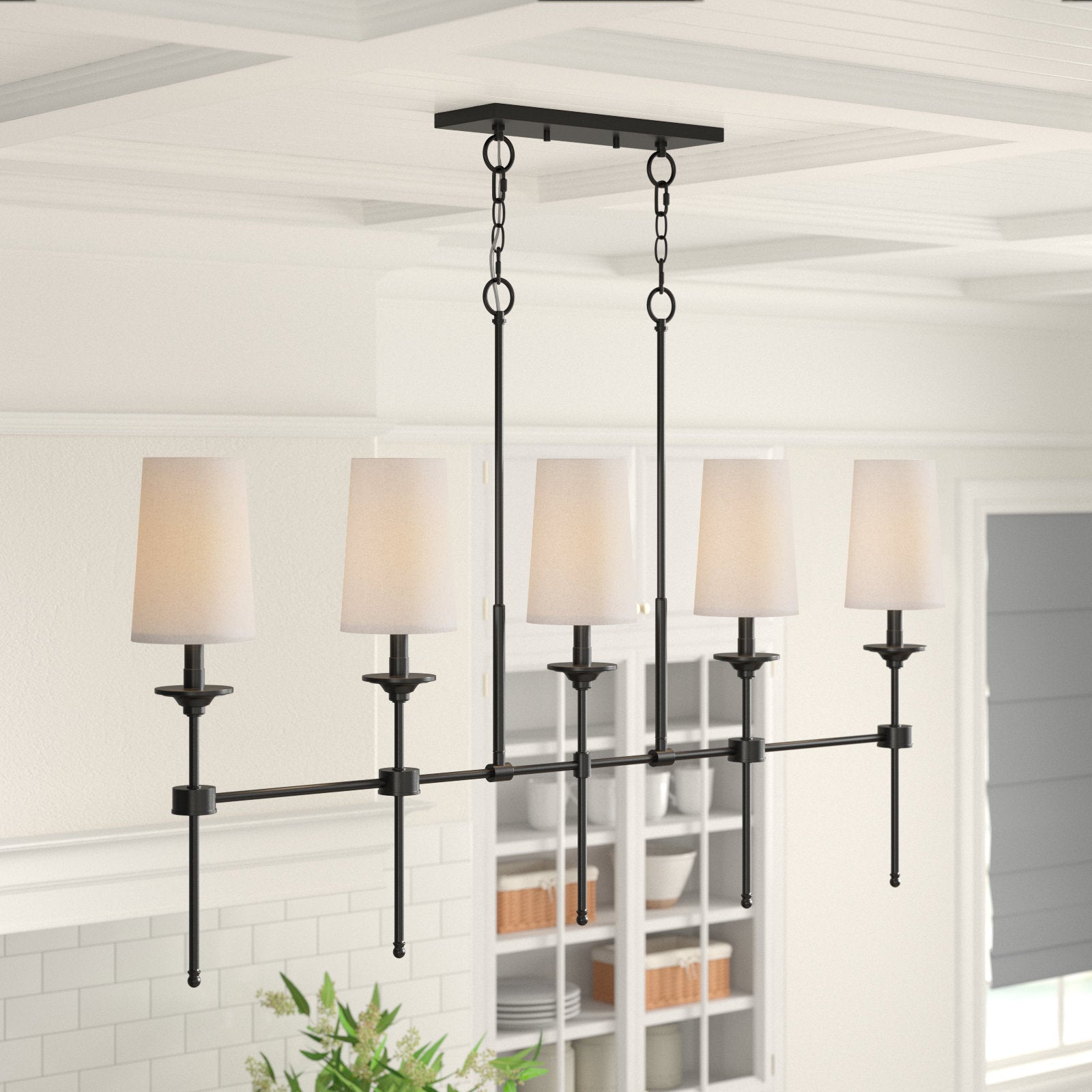 Verinyra Lustre Linéaire Laiton Tissu Vintage Industriel