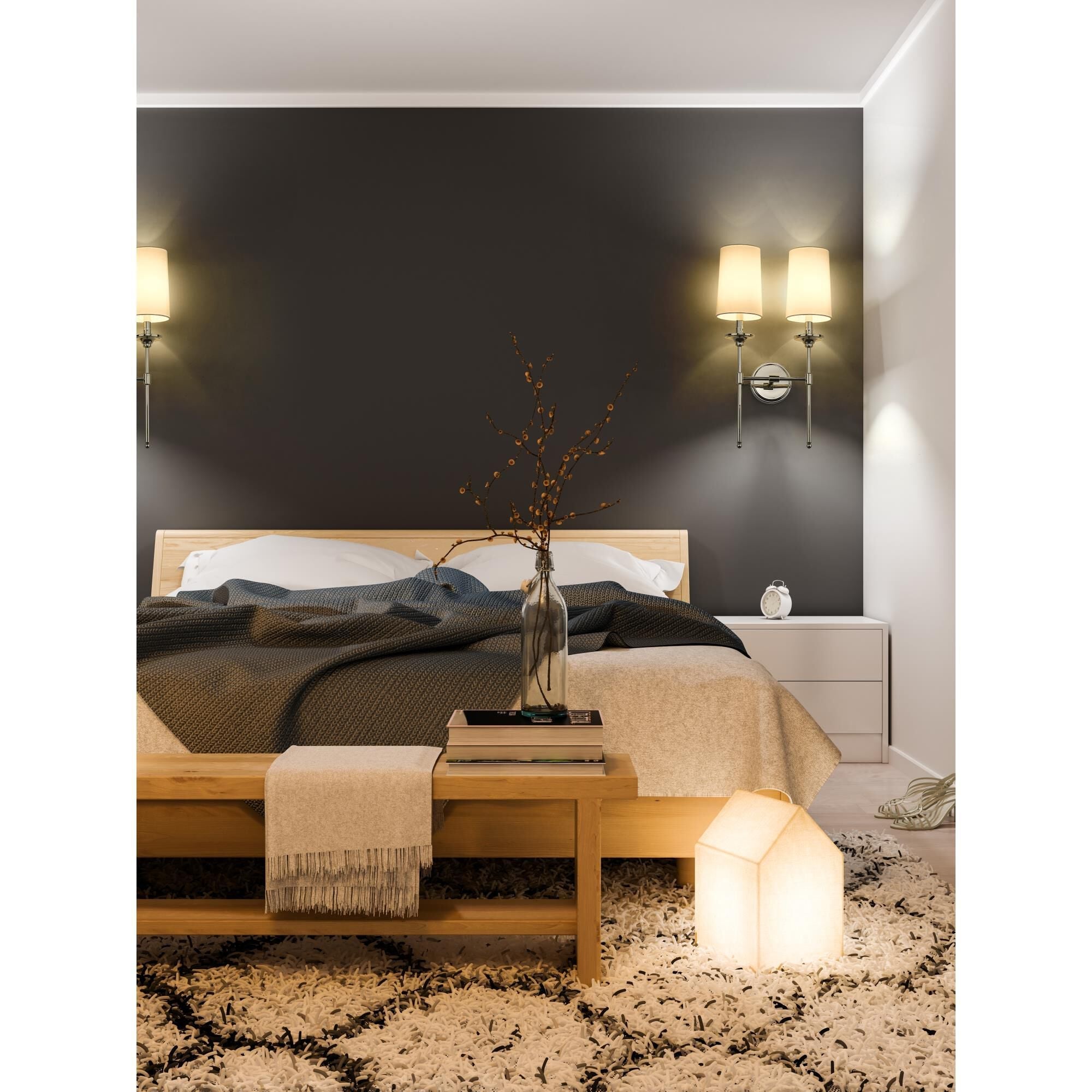 Esileth Applique Murale Laiton Tissu Vintage