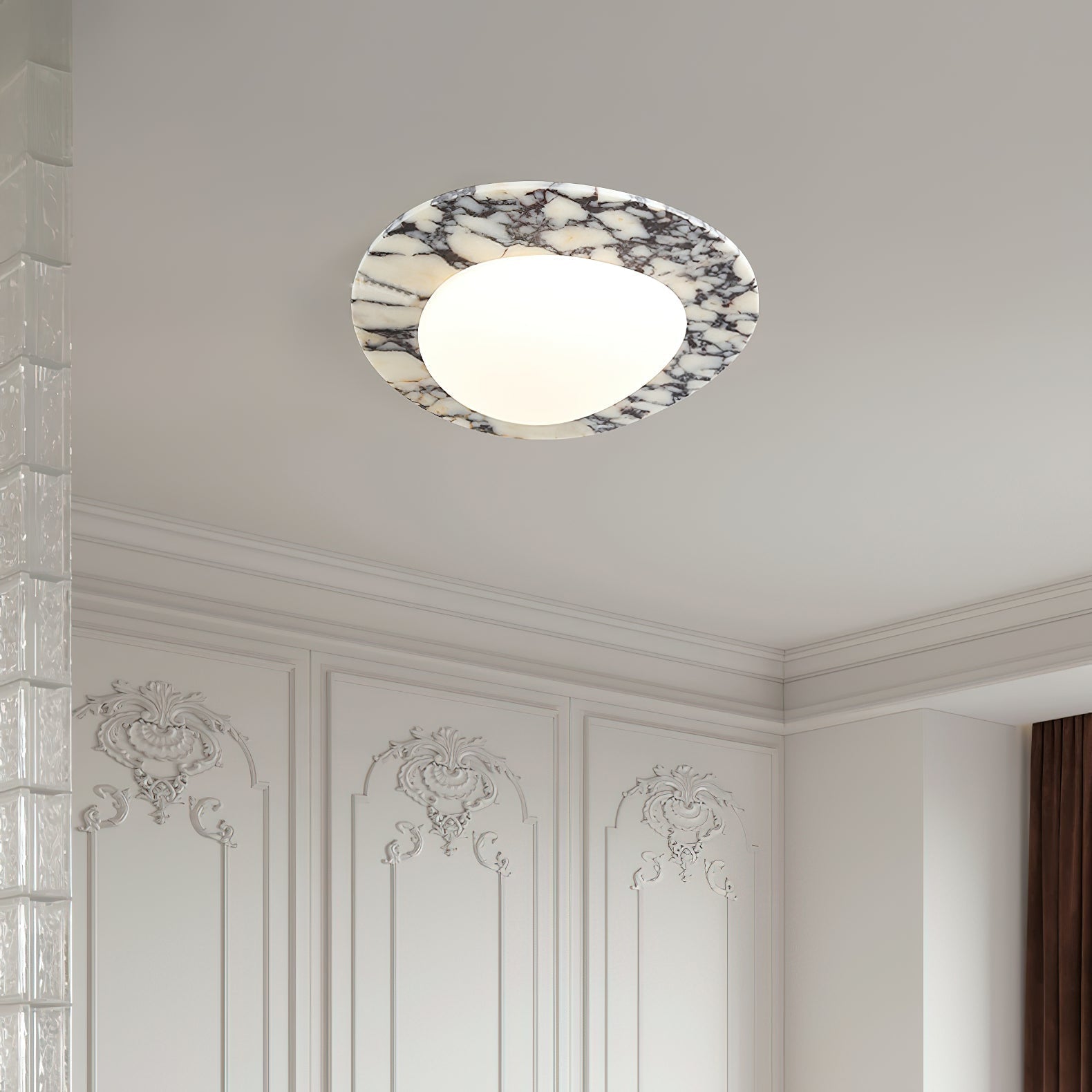Ceraeion Plafonnier Verre Marbre Moderne Minimaliste