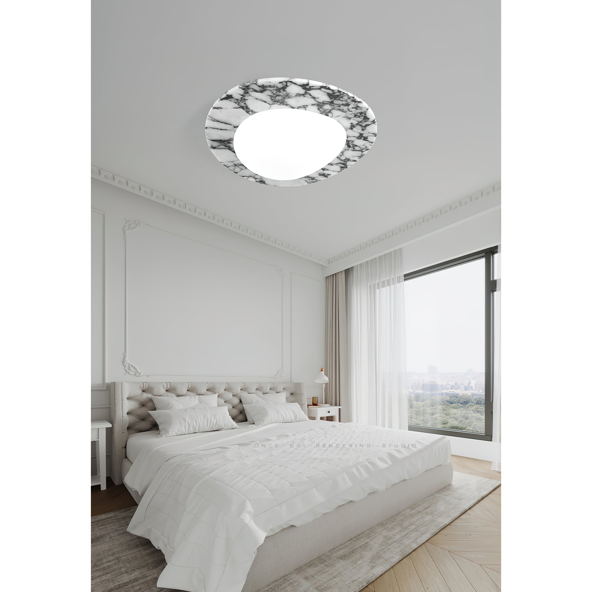 Ceraeion Plafonnier Verre Marbre Moderne Minimaliste