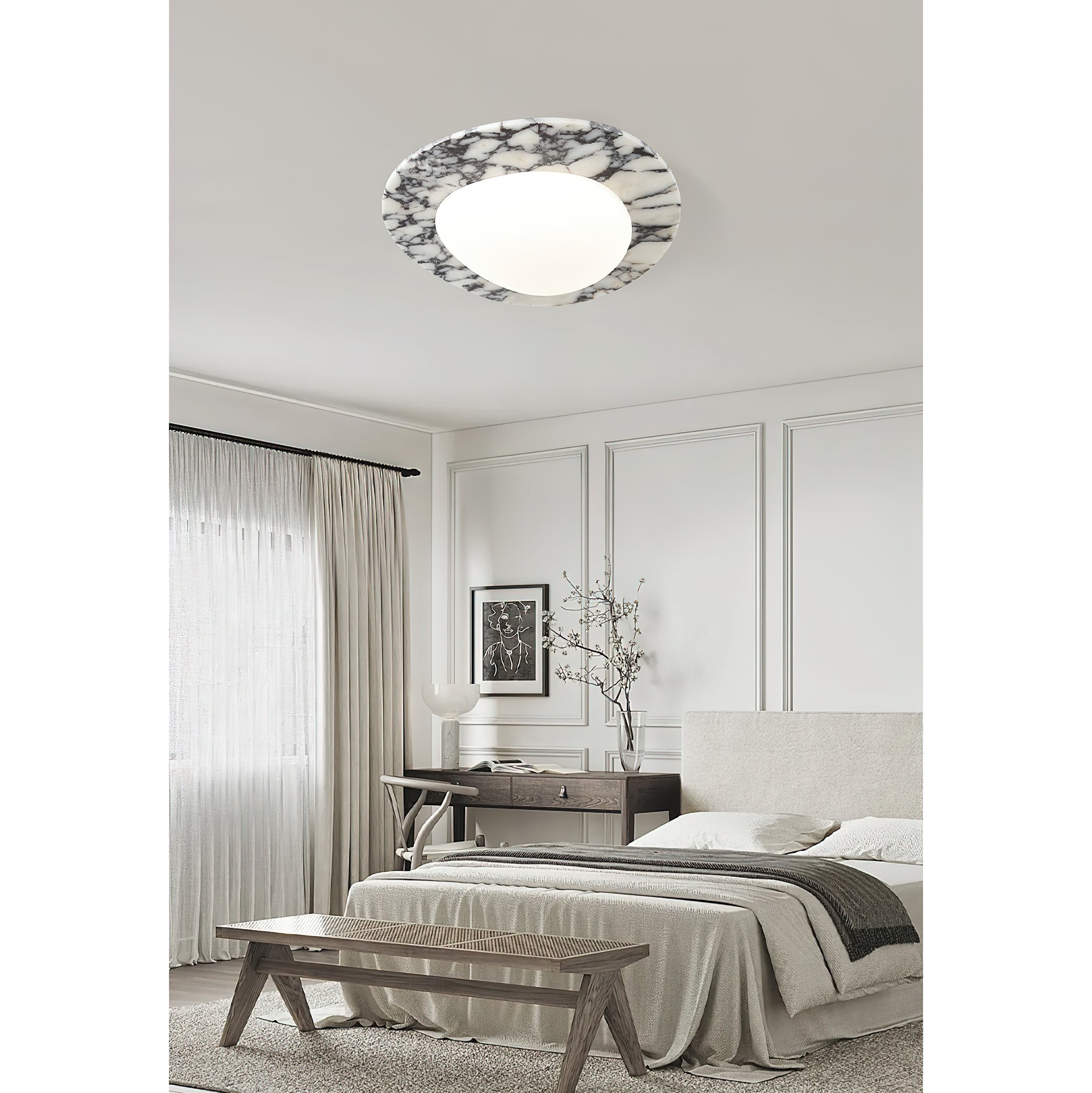 Ceraeion Plafonnier Verre Marbre Moderne Minimaliste