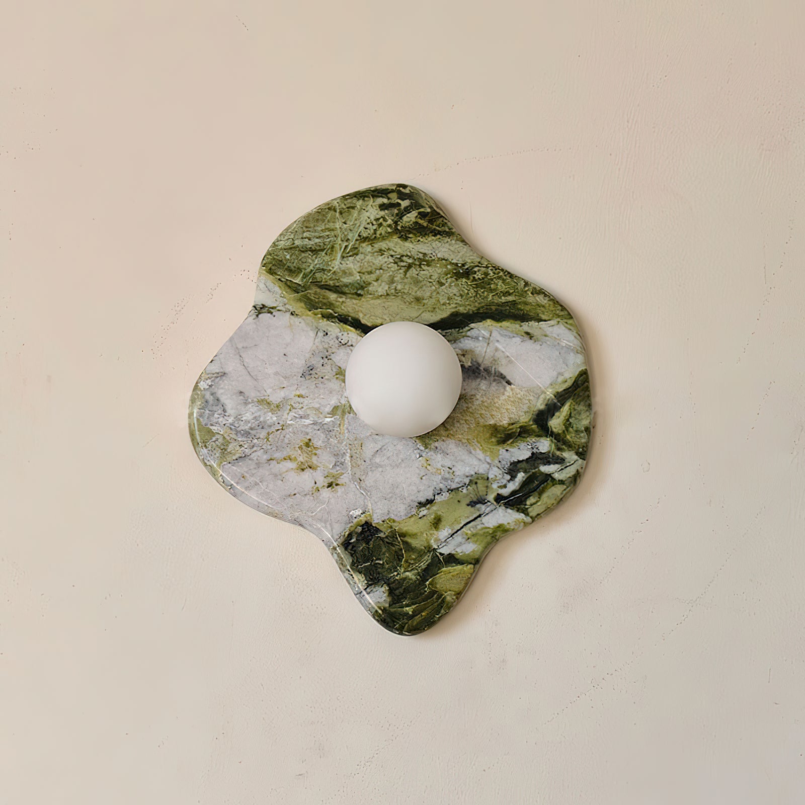 Lustra Applique Murale en Marbre Vert et Verre