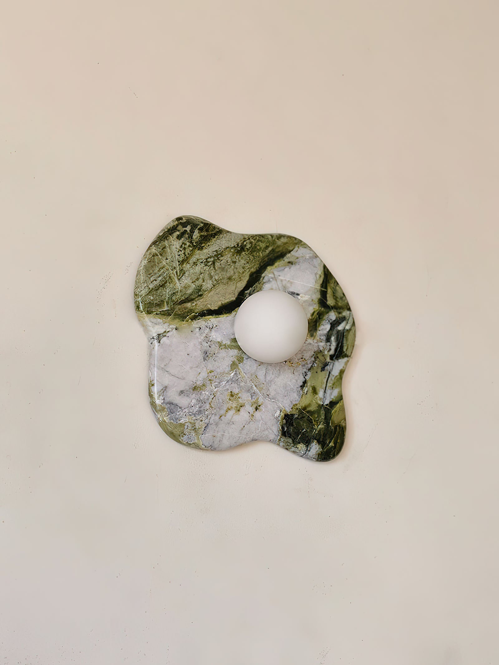 Lustra Applique Murale en Marbre Vert et Verre