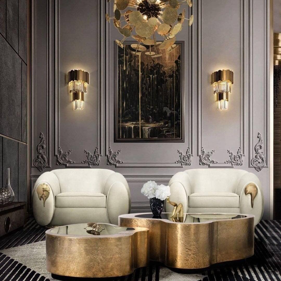 Vevyniel Postmoderne Luxe Empire Cristal Applique Murale