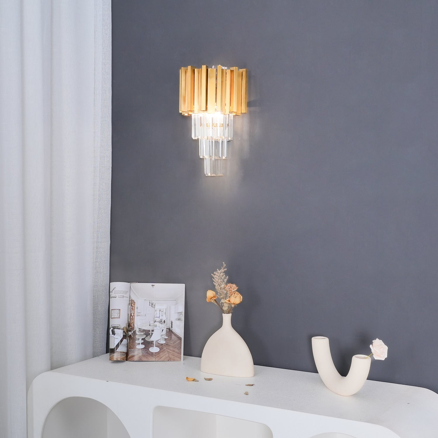 Vevyniel Postmoderne Luxe Empire Cristal Applique Murale