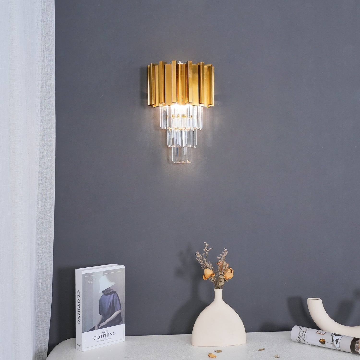 Vevyniel Postmoderne Luxe Empire Cristal Applique Murale