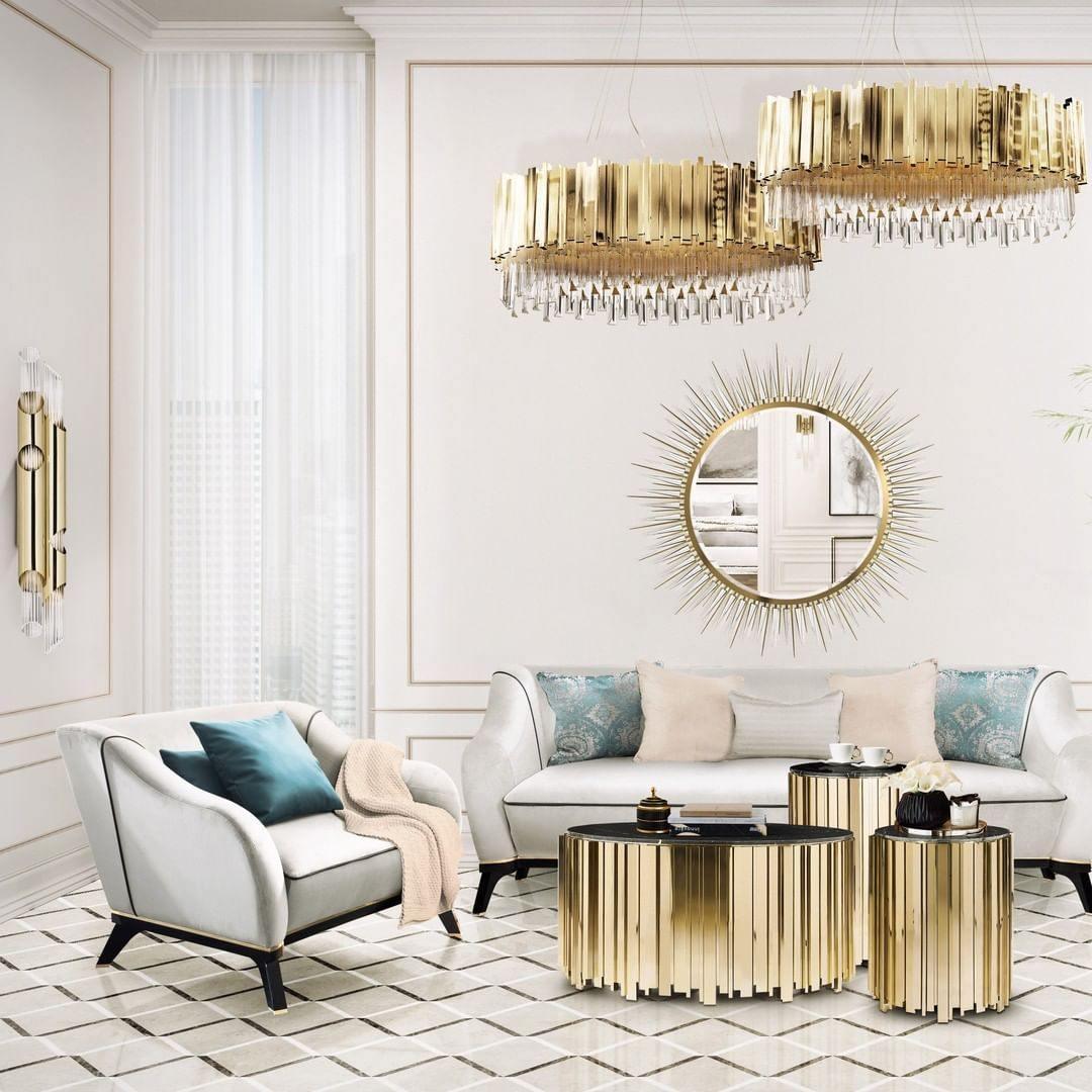 Lustra Lustre Or Cristal Doré