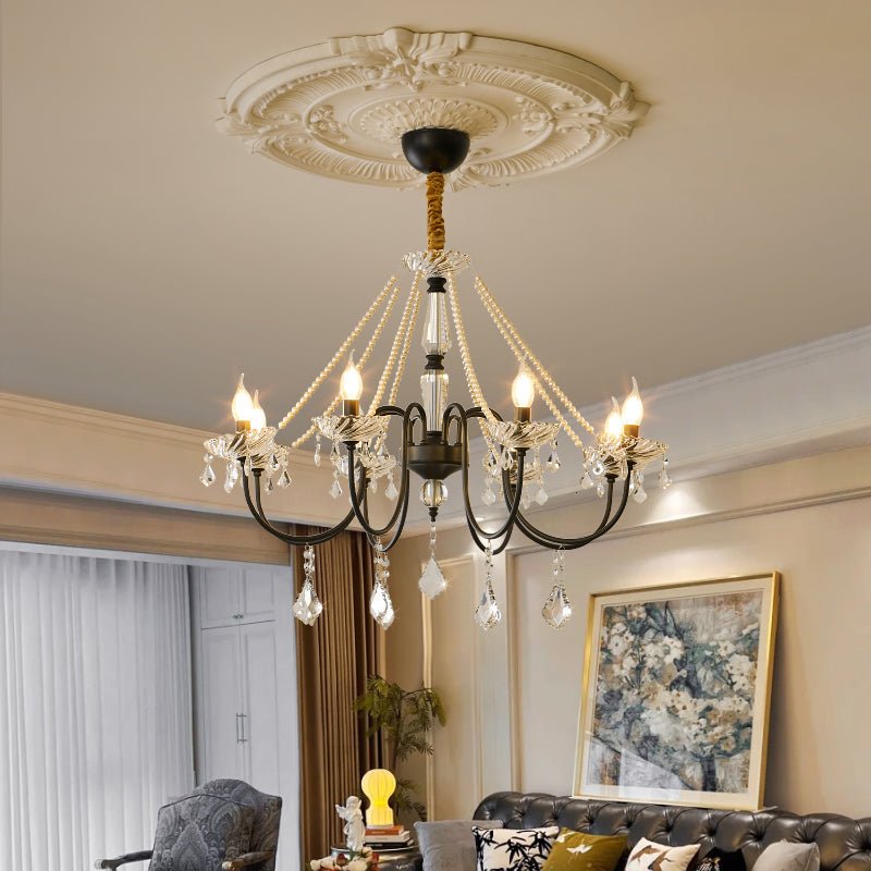 Cisoren Lustre Postmoderne de Luxe en Cristal et Perles
