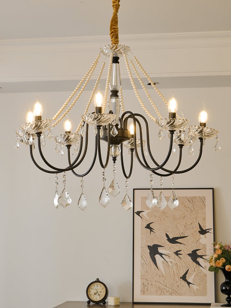 Cisoren Lustre Postmoderne de Luxe en Cristal et Perles