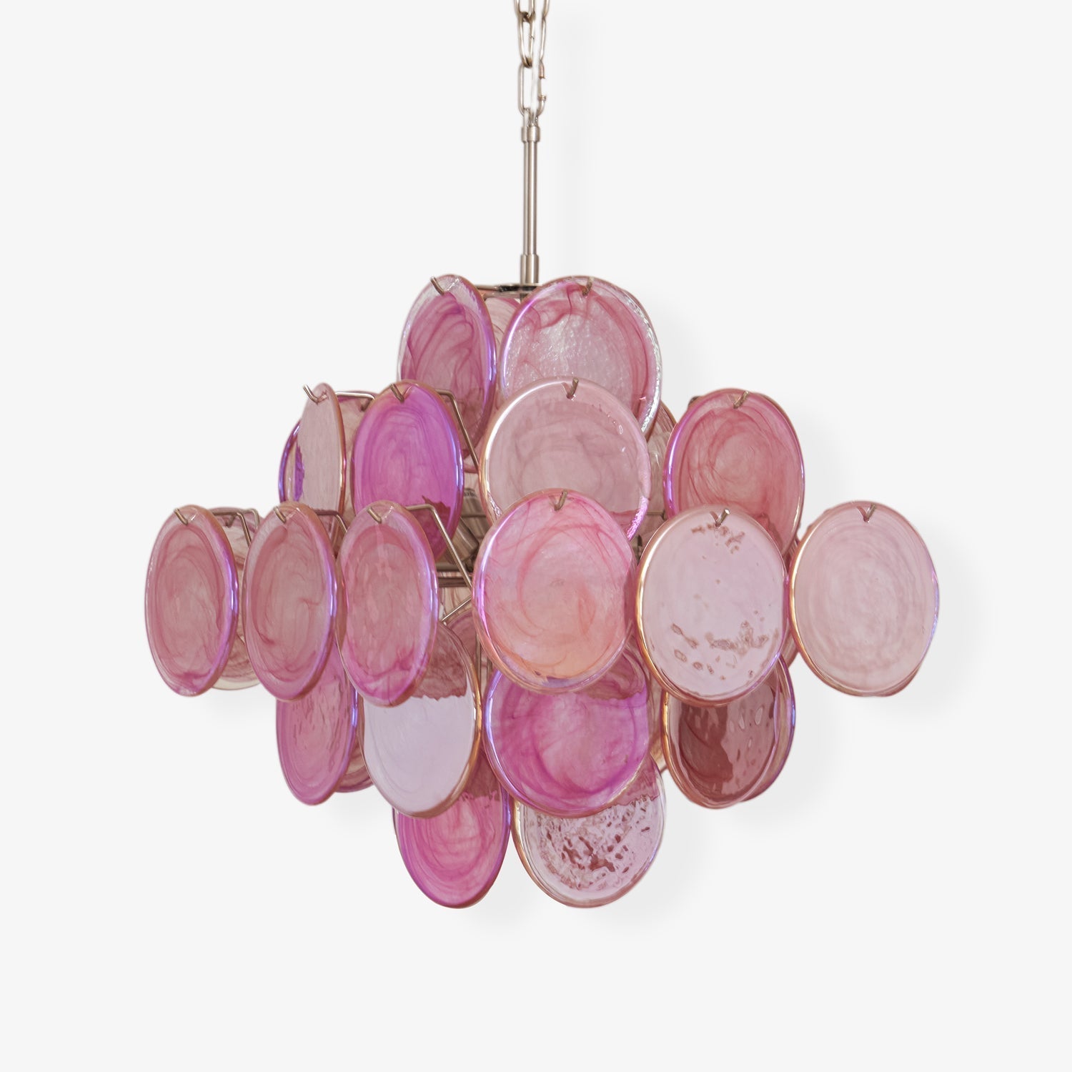 Aurora Lustre Rose Verre Disque Superposé Romantique