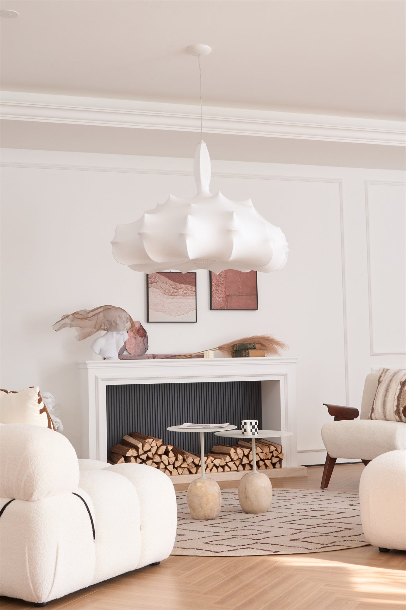 Lumina Suspension en Soie Contemporaine
