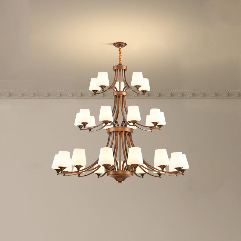 Ulrinara Lustre Laiton Verre Luxe Postmoderne Salon