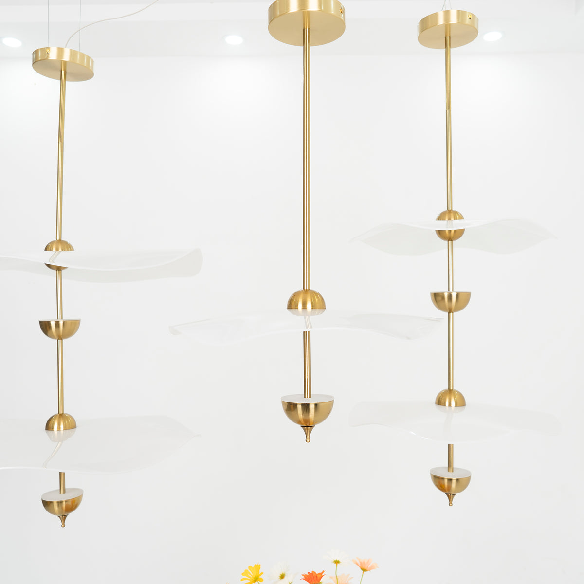Lustra Suspension Double Biscuit pour Salon