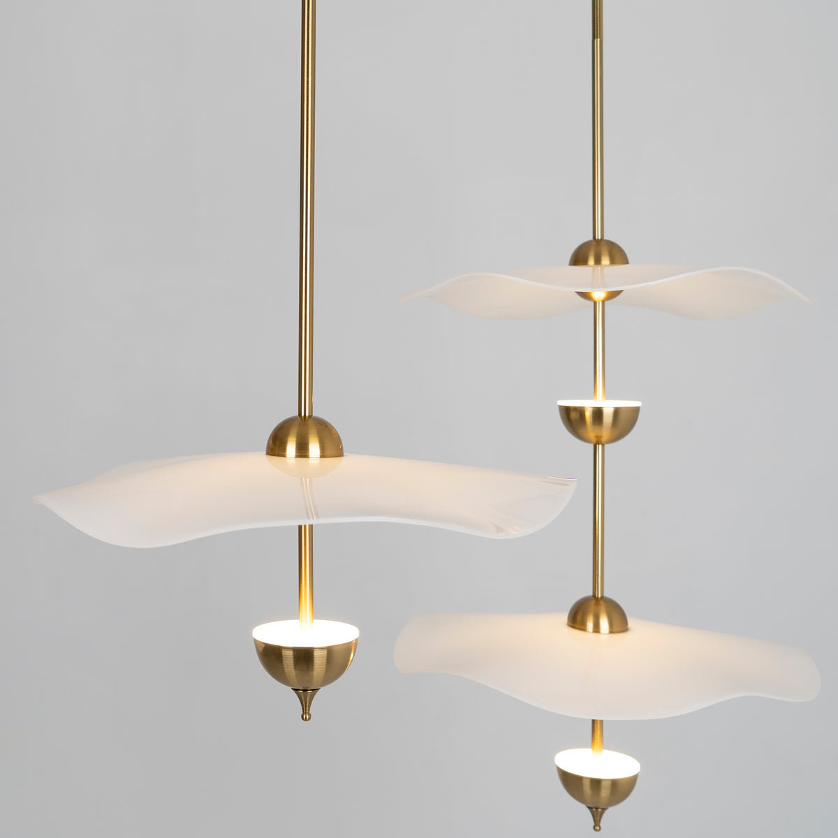 Lustra Suspension Double Biscuit pour Salon