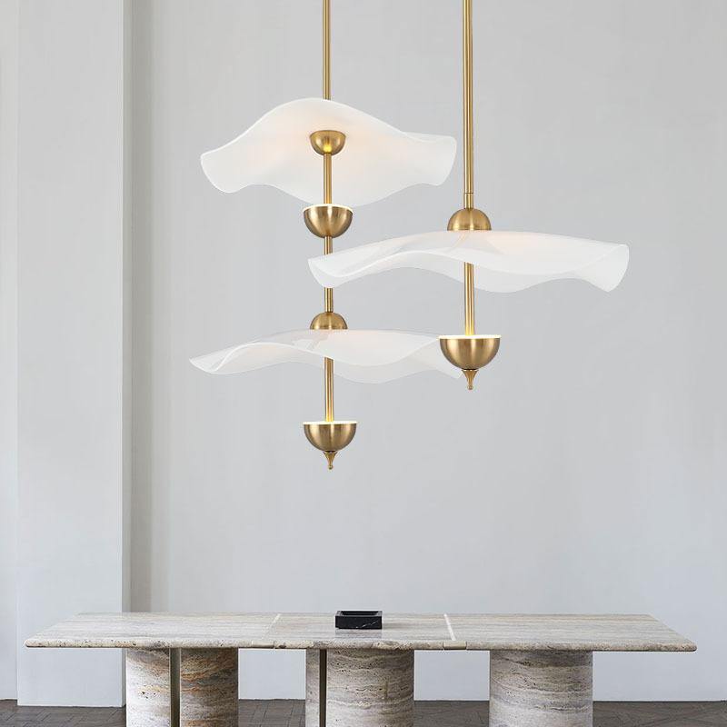 Lustra Suspension Double Biscuit pour Salon