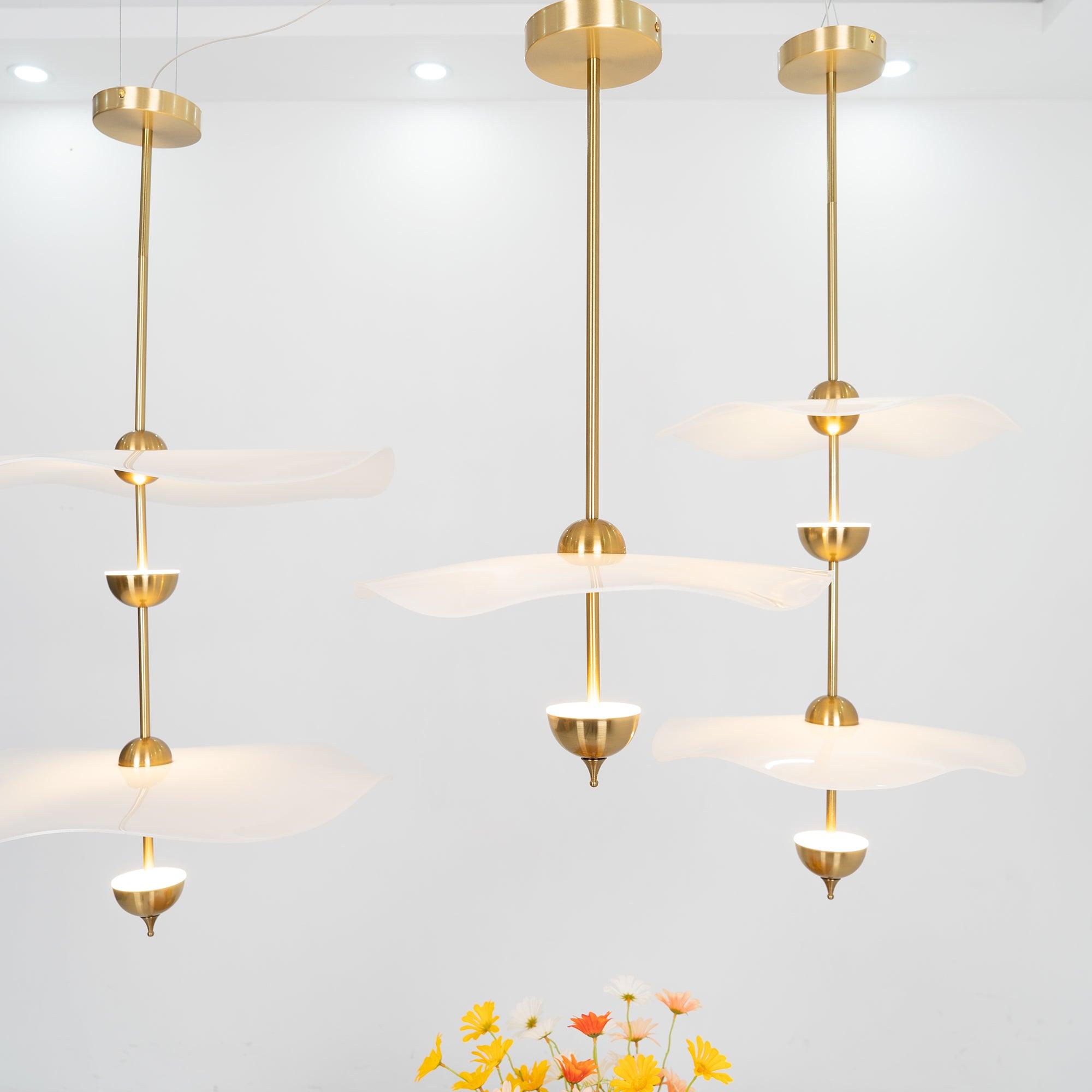 Lustra Suspension Double Biscuit pour Salon