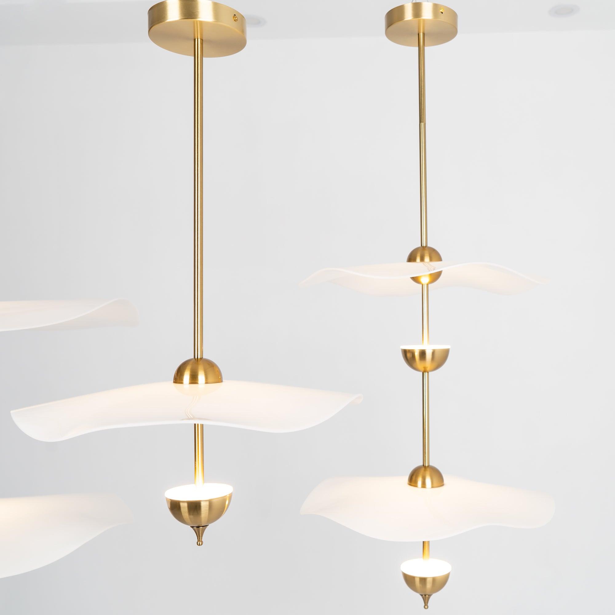Lustra Suspension Double Biscuit pour Salon