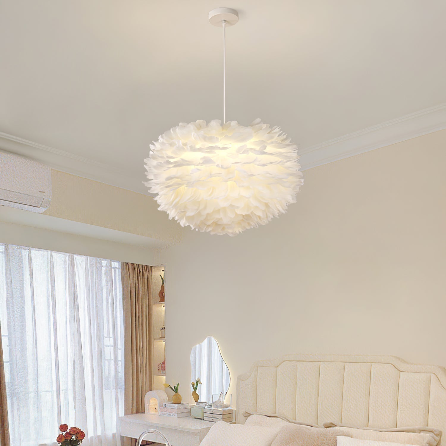 Goose Lampe suspendue à plumes