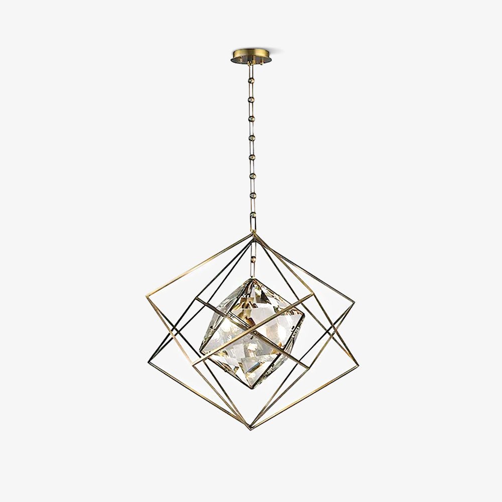 Zevira Suspension glamour en laiton et cristal