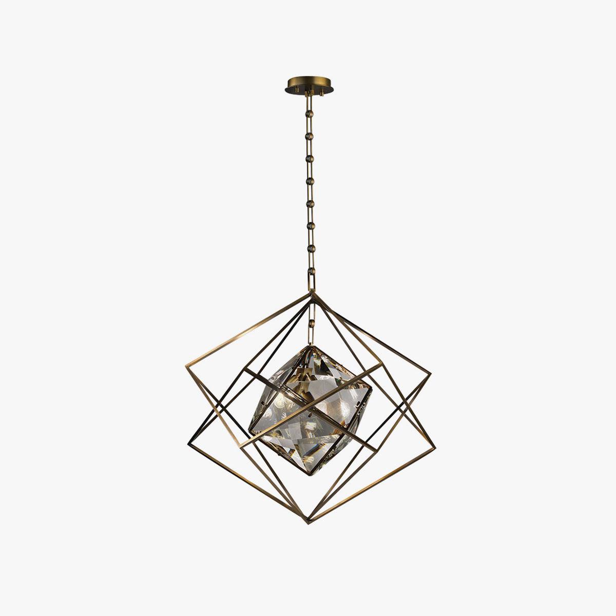 Zevira Suspension glamour en laiton et cristal