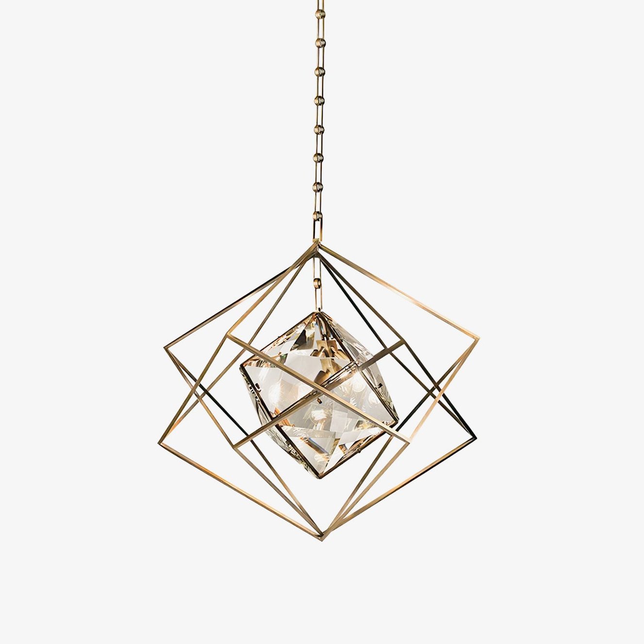 Zevira Suspension glamour en laiton et cristal