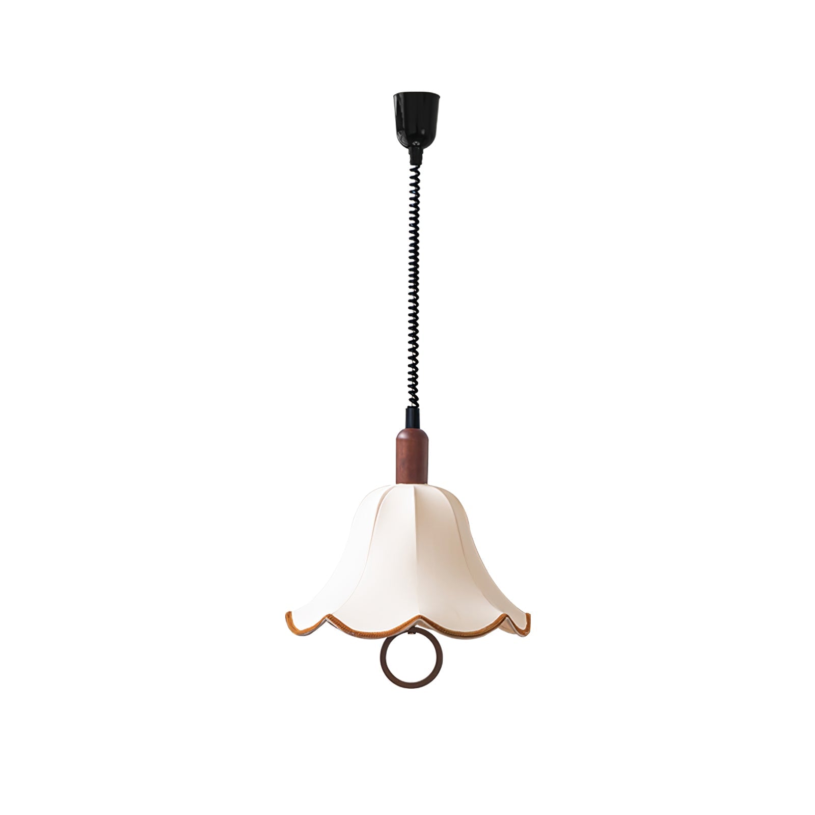 Eurvaryra Classique Élégance Tissu Bois Suspension Lumière