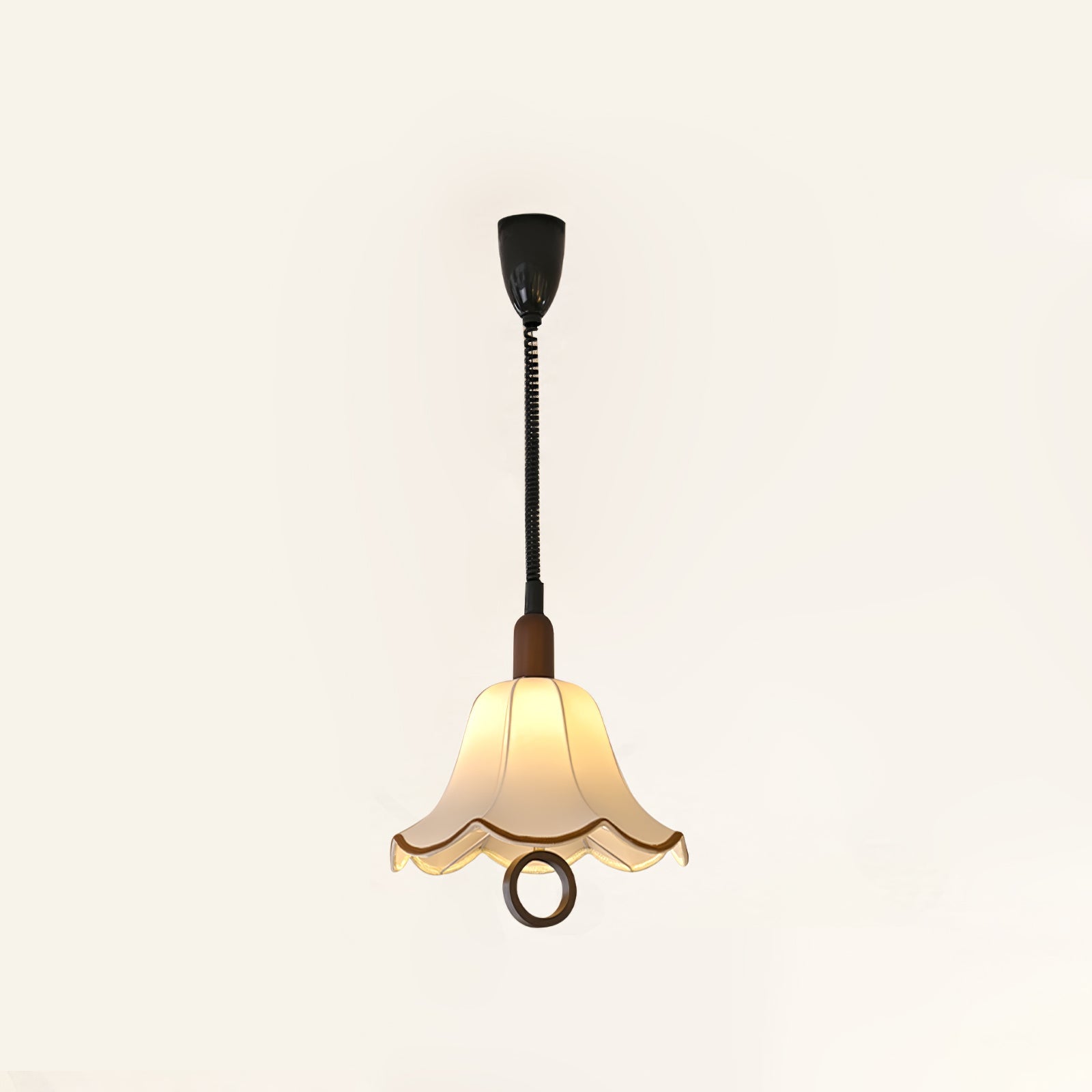 Eurvaryra Classique Élégance Tissu Bois Suspension Lumière