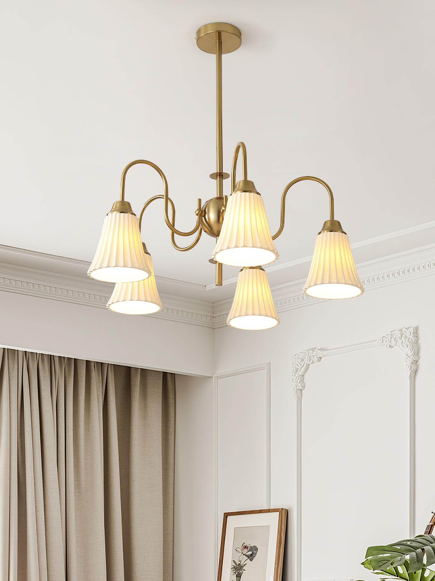 Lustra Lustre Moderne Céramique Plissée