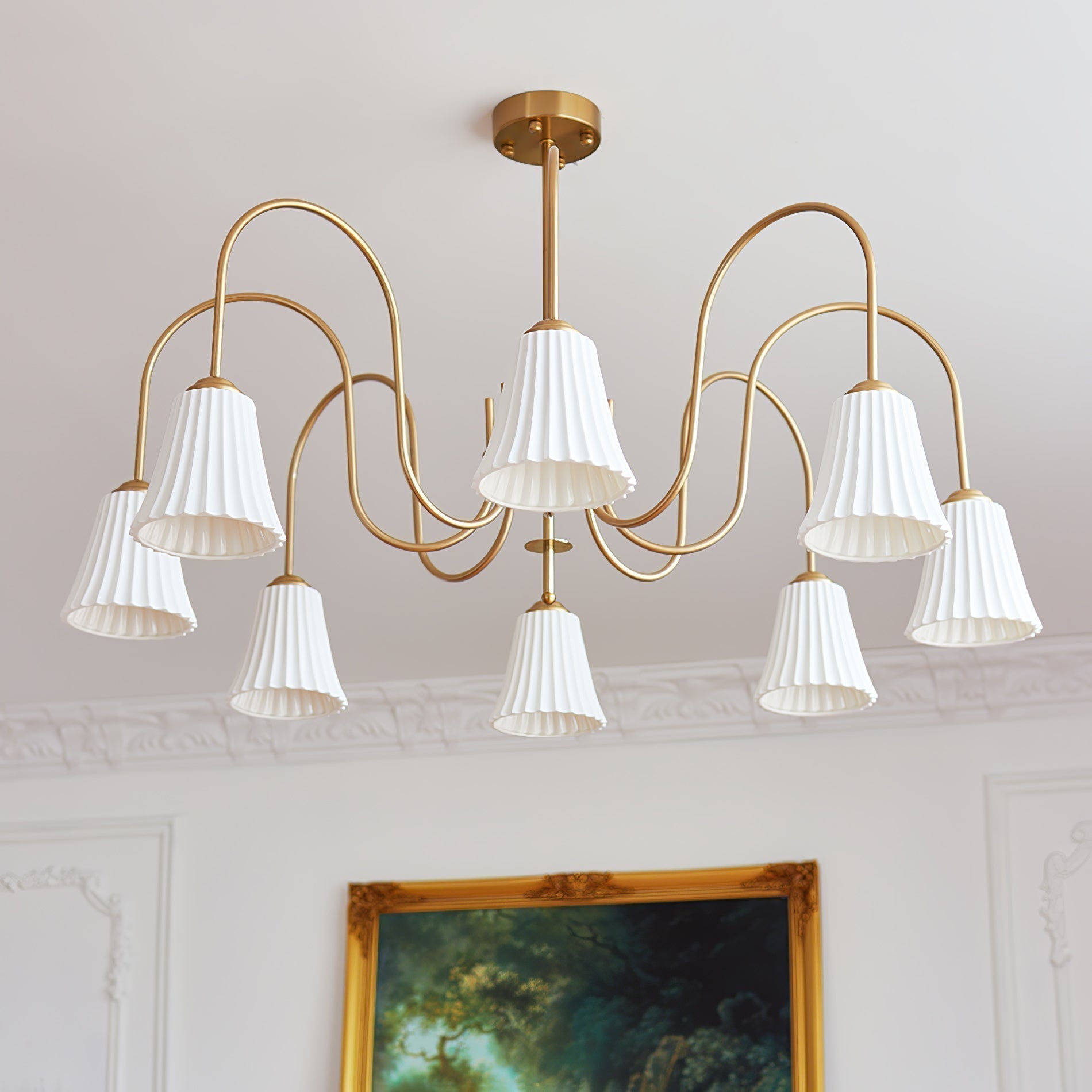 Lustra Lustre Moderne Céramique Plissée