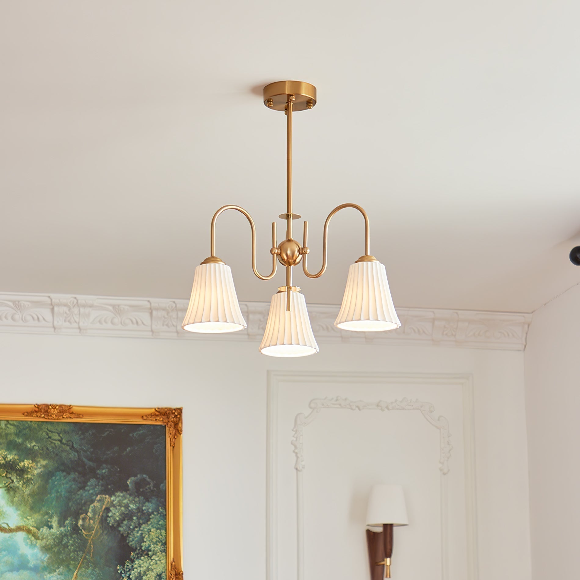 Lustra Lustre Moderne Céramique Plissée