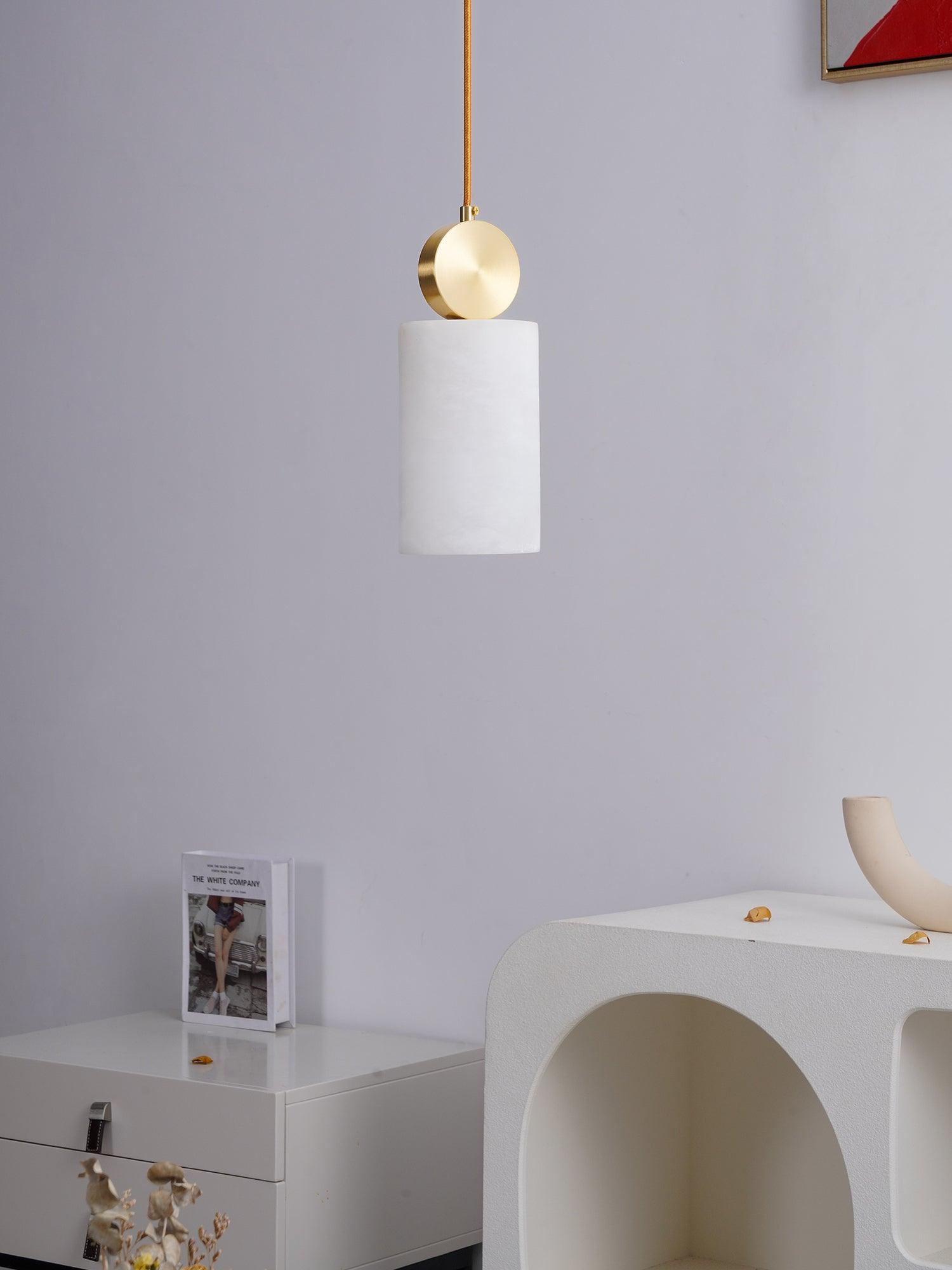 Lyrindis Cylindre Albâtre Pendentif Lumière