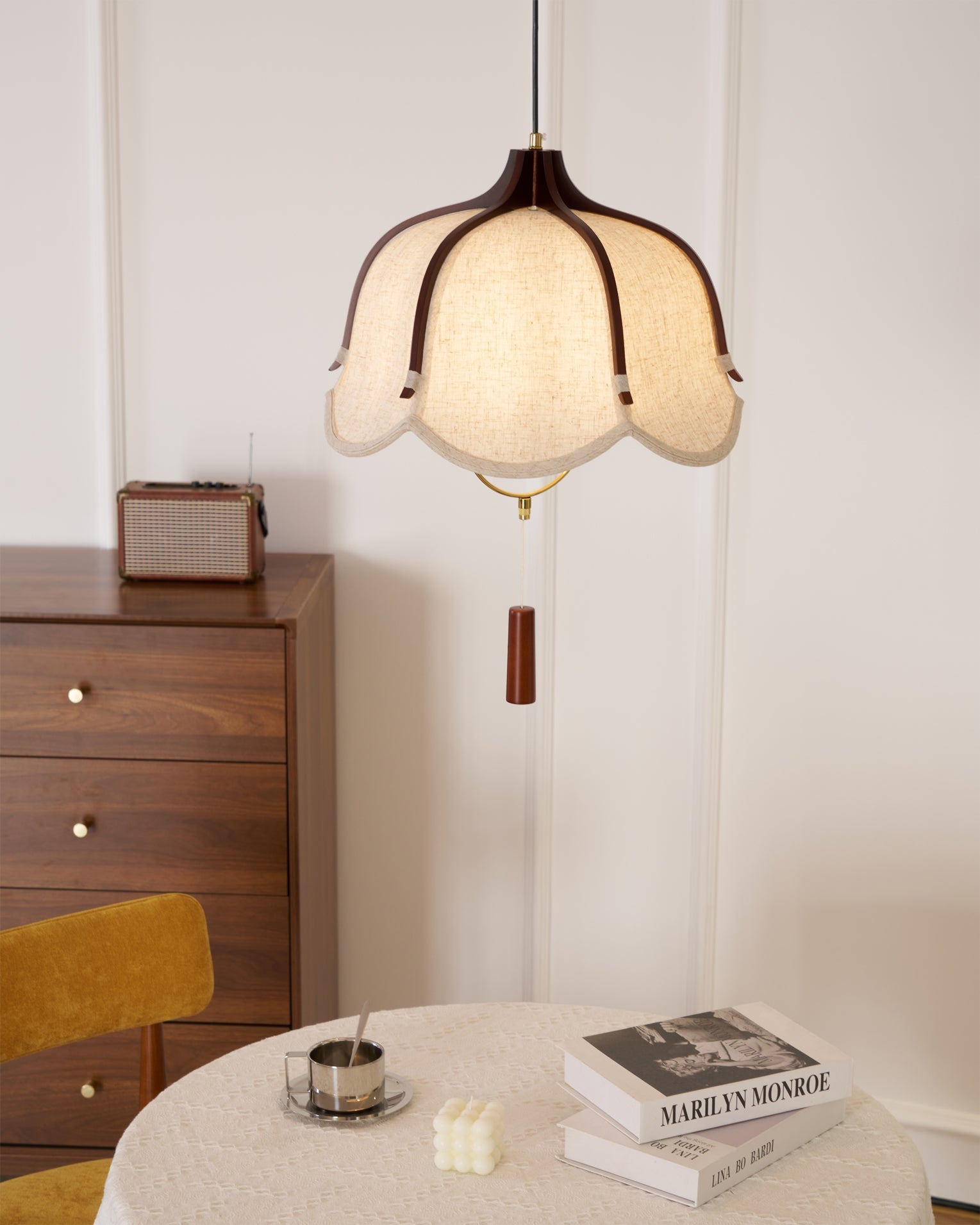 Lustra Suspension Lampe Lanterne Moderne en Tissu