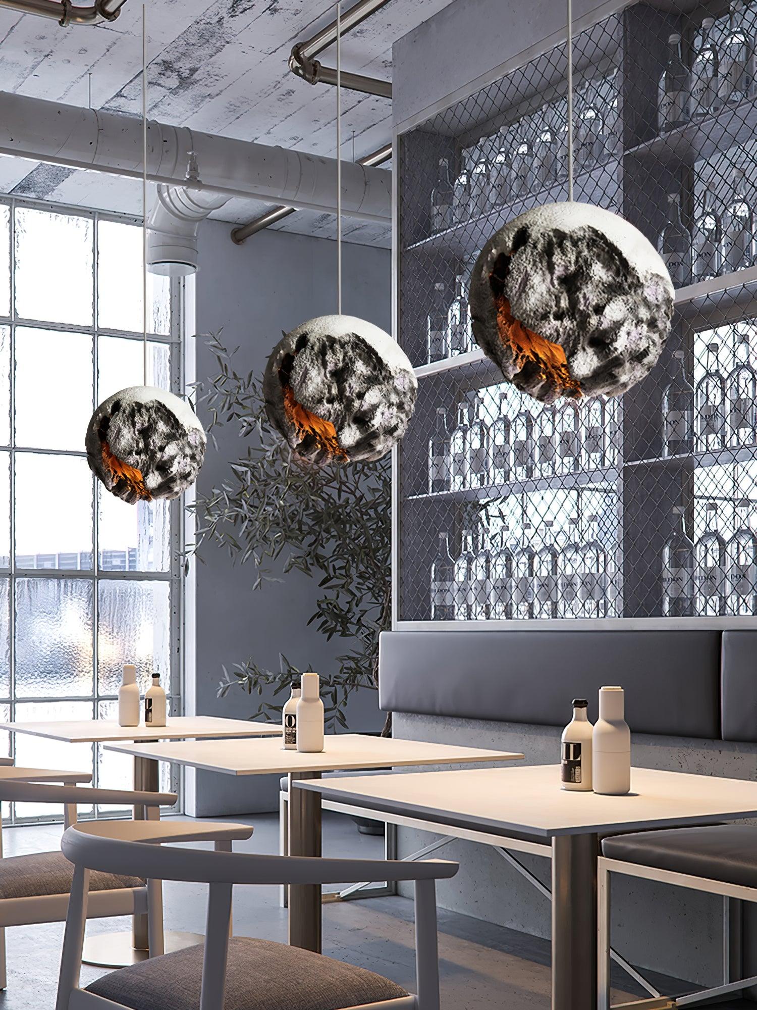 Ilphaara Lampe Suspendue en Plastique Planète Irrégulière