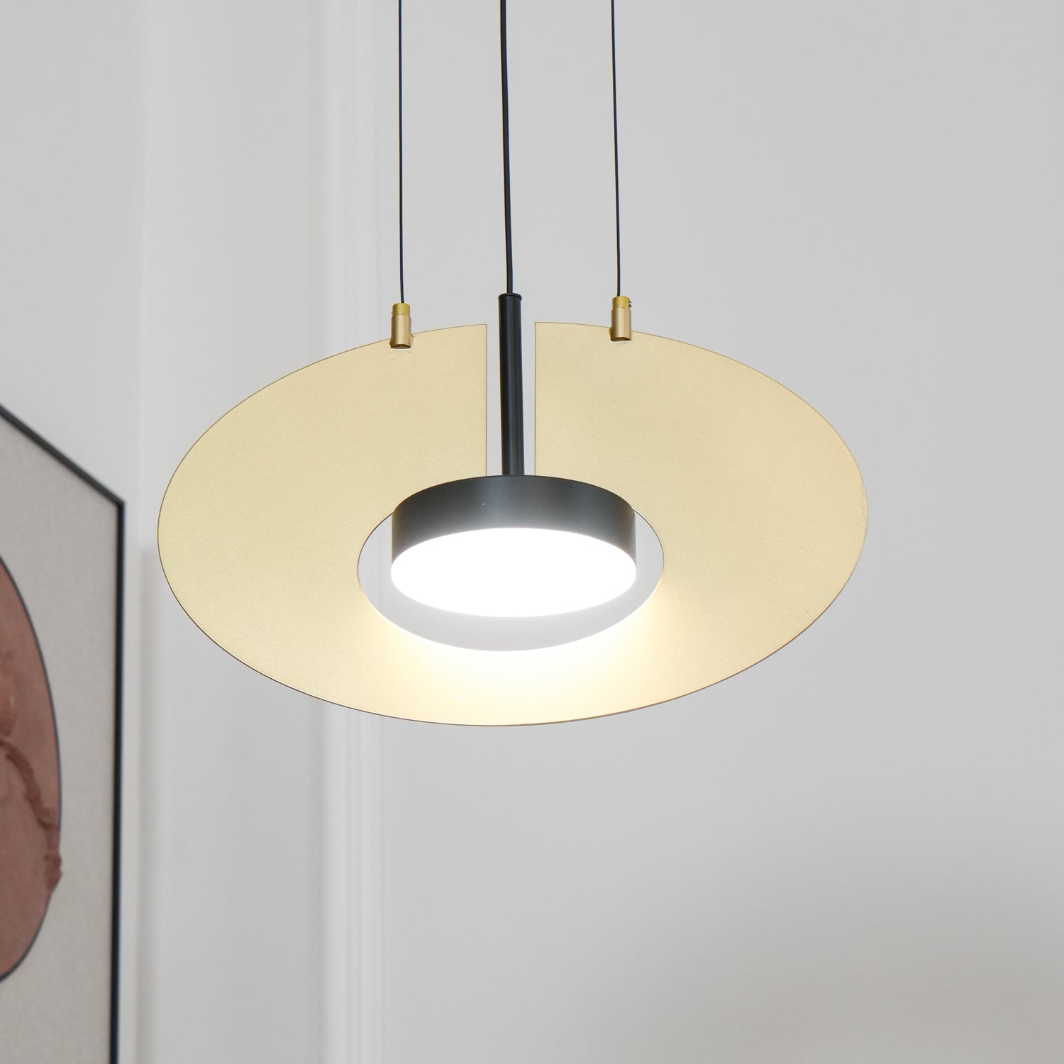 Solara Lampe suspendue ovale à anneau géométrique
