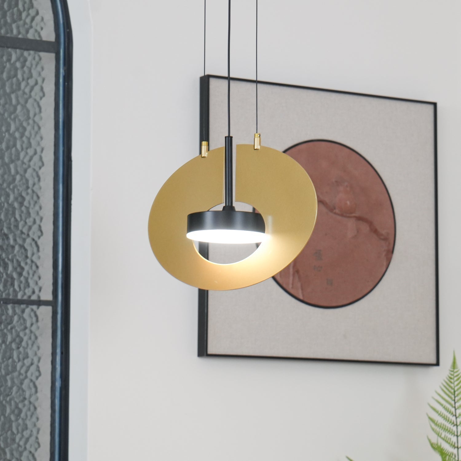 Solara Lampe suspendue ovale à anneau géométrique
