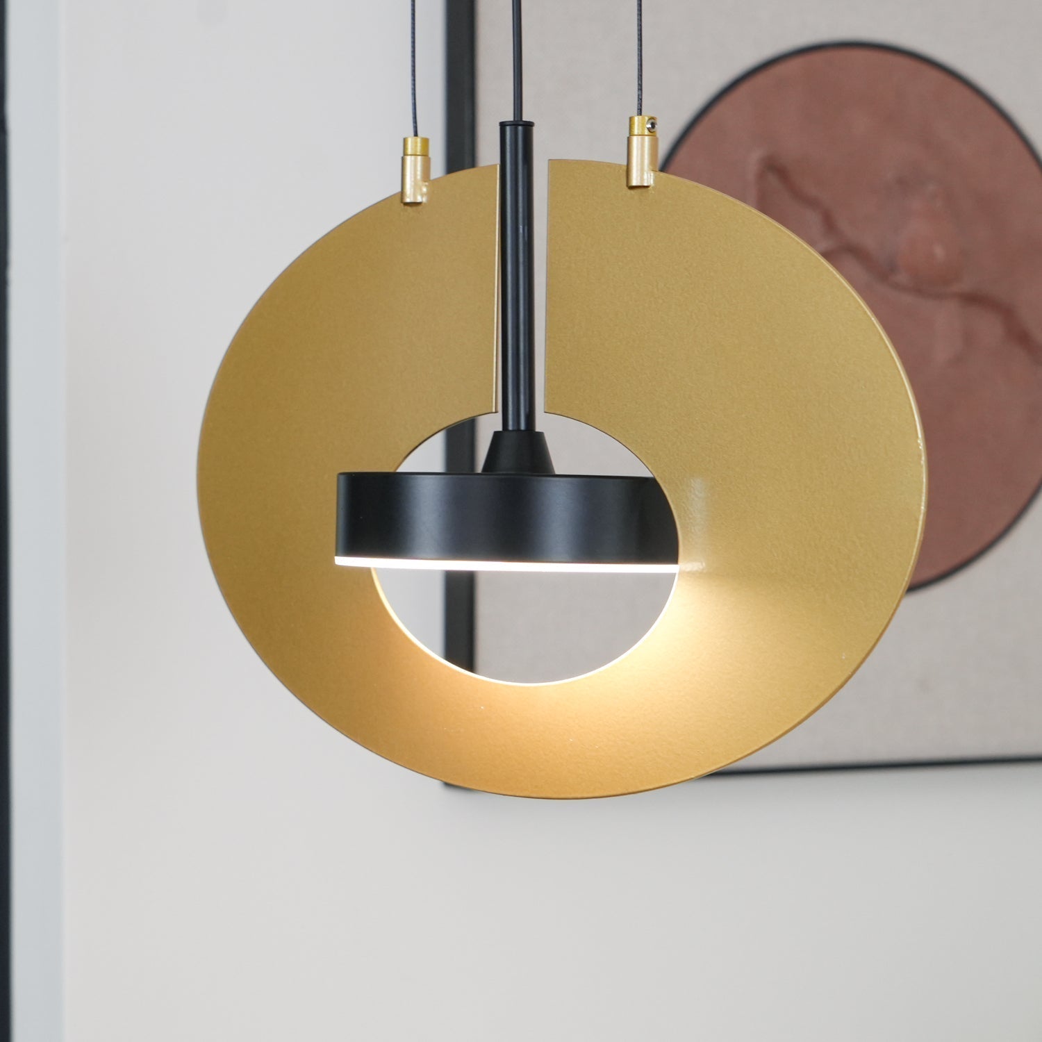 Solara Lampe suspendue ovale à anneau géométrique