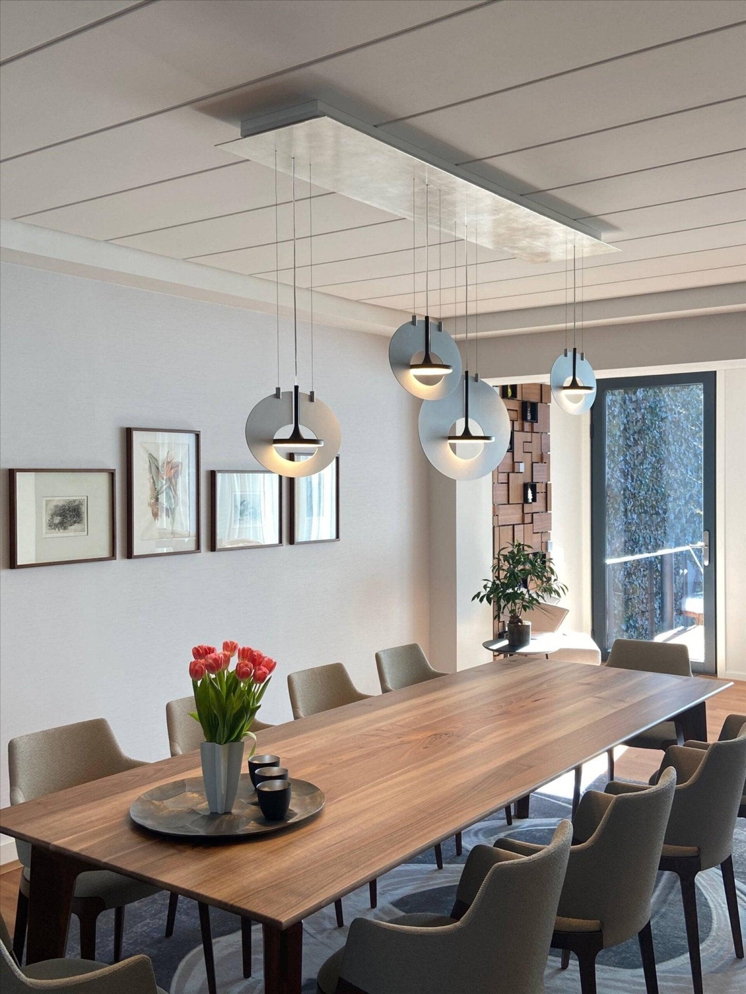 Solara Lampe suspendue ovale à anneau géométrique