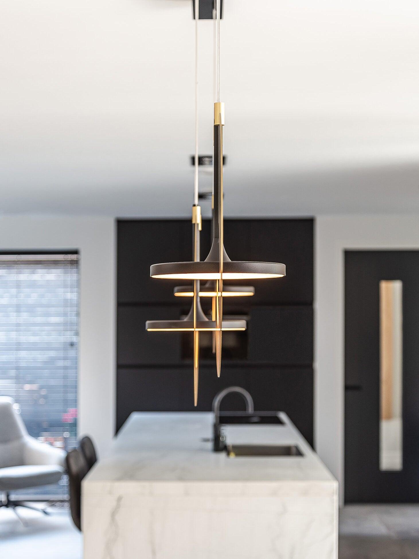 Solara Lampe suspendue ovale à anneau géométrique