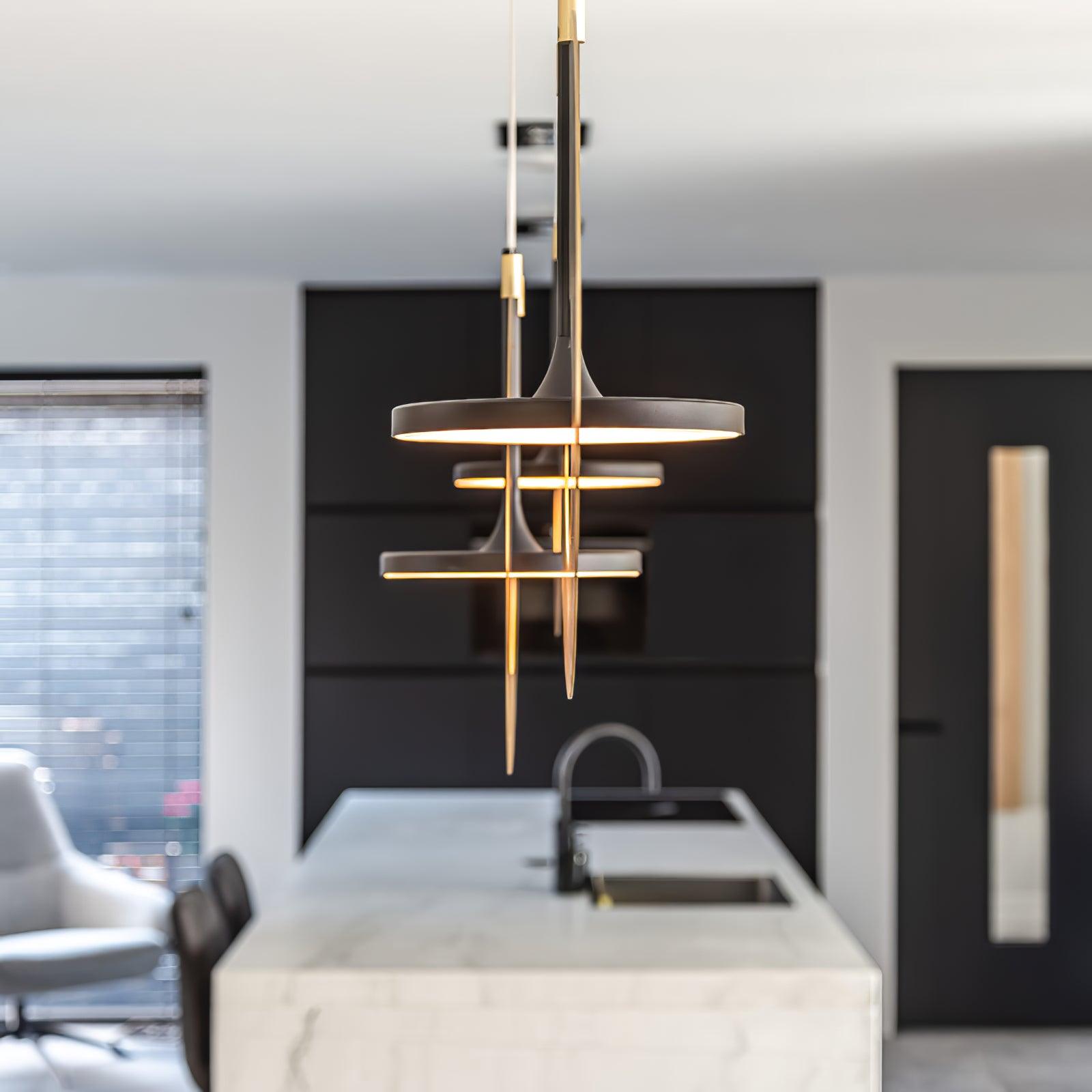 Solara Lampe suspendue ovale à anneau géométrique