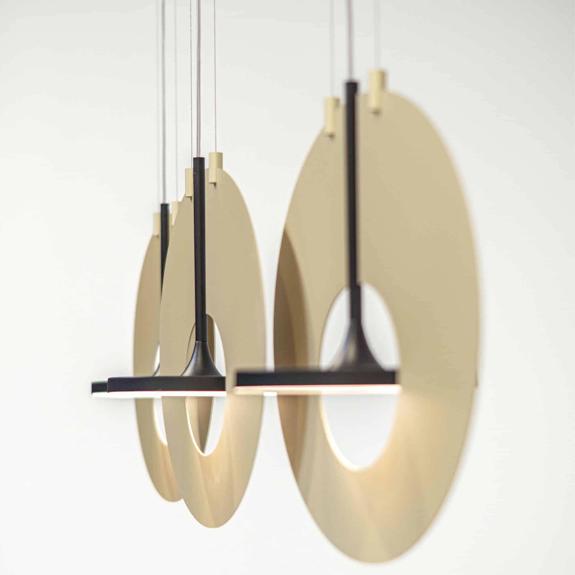 Solara Lampe suspendue ovale à anneau géométrique