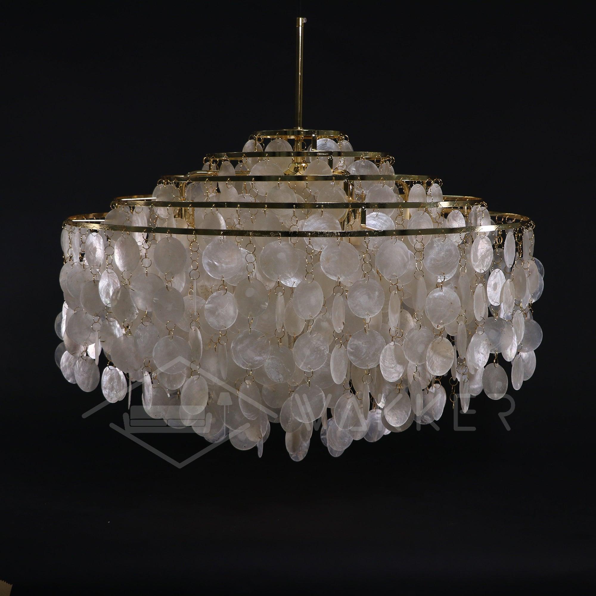 Lustra Suspension Lampe Anneau Rond en Coquillage