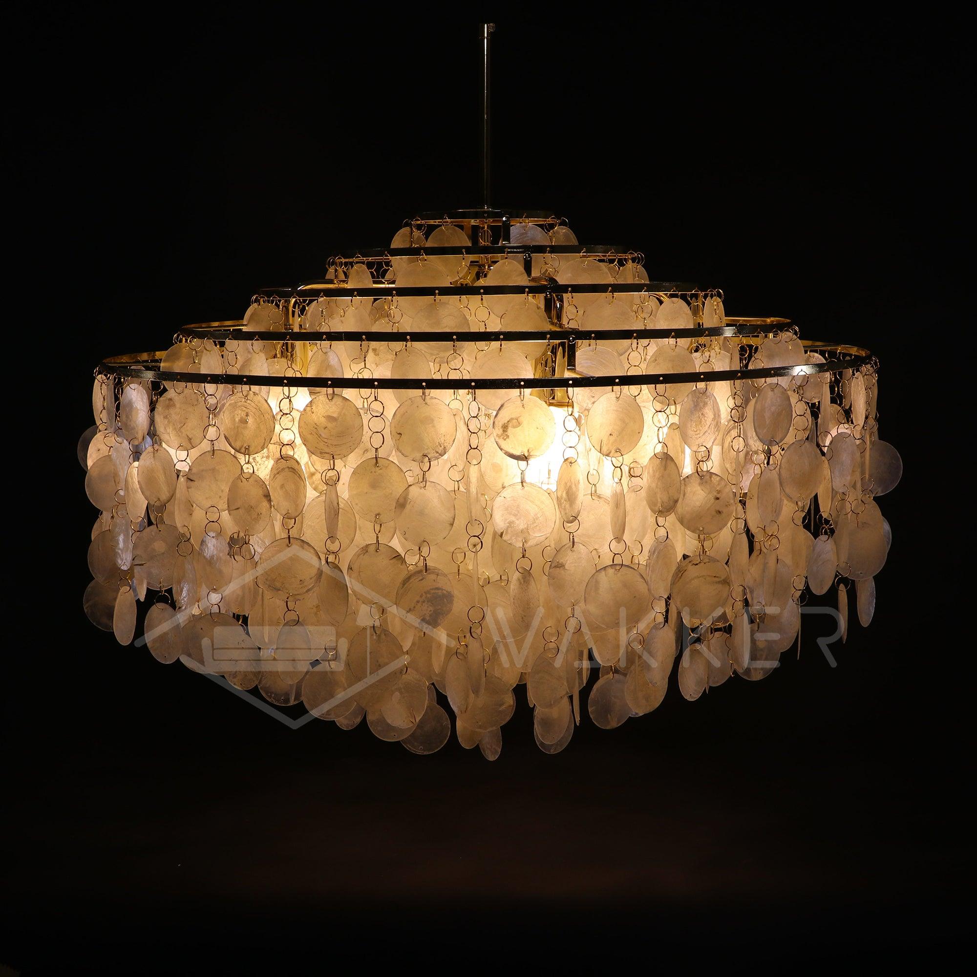 Lustra Suspension Lampe Anneau Rond en Coquillage