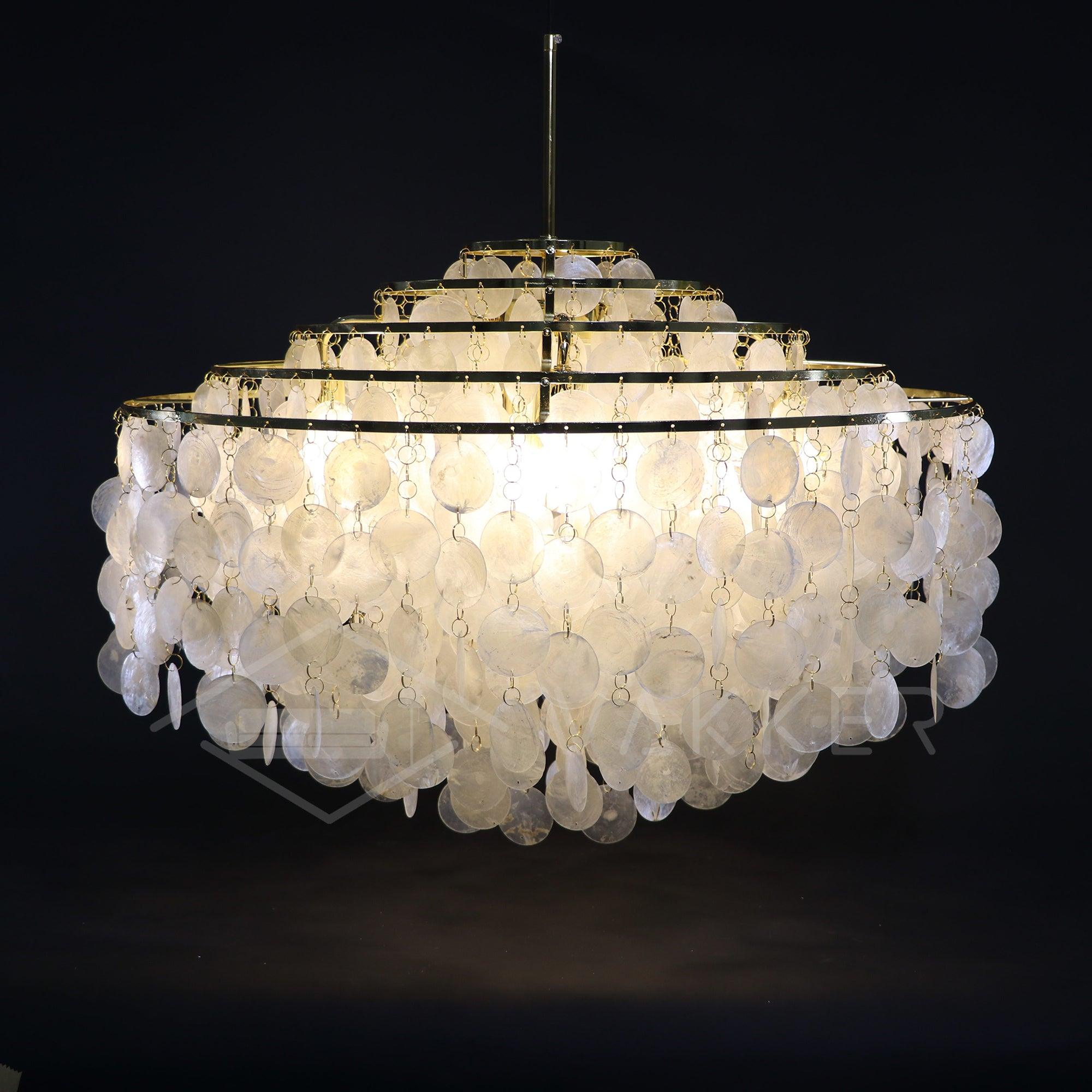 Lustra Suspension Lampe Anneau Rond en Coquillage
