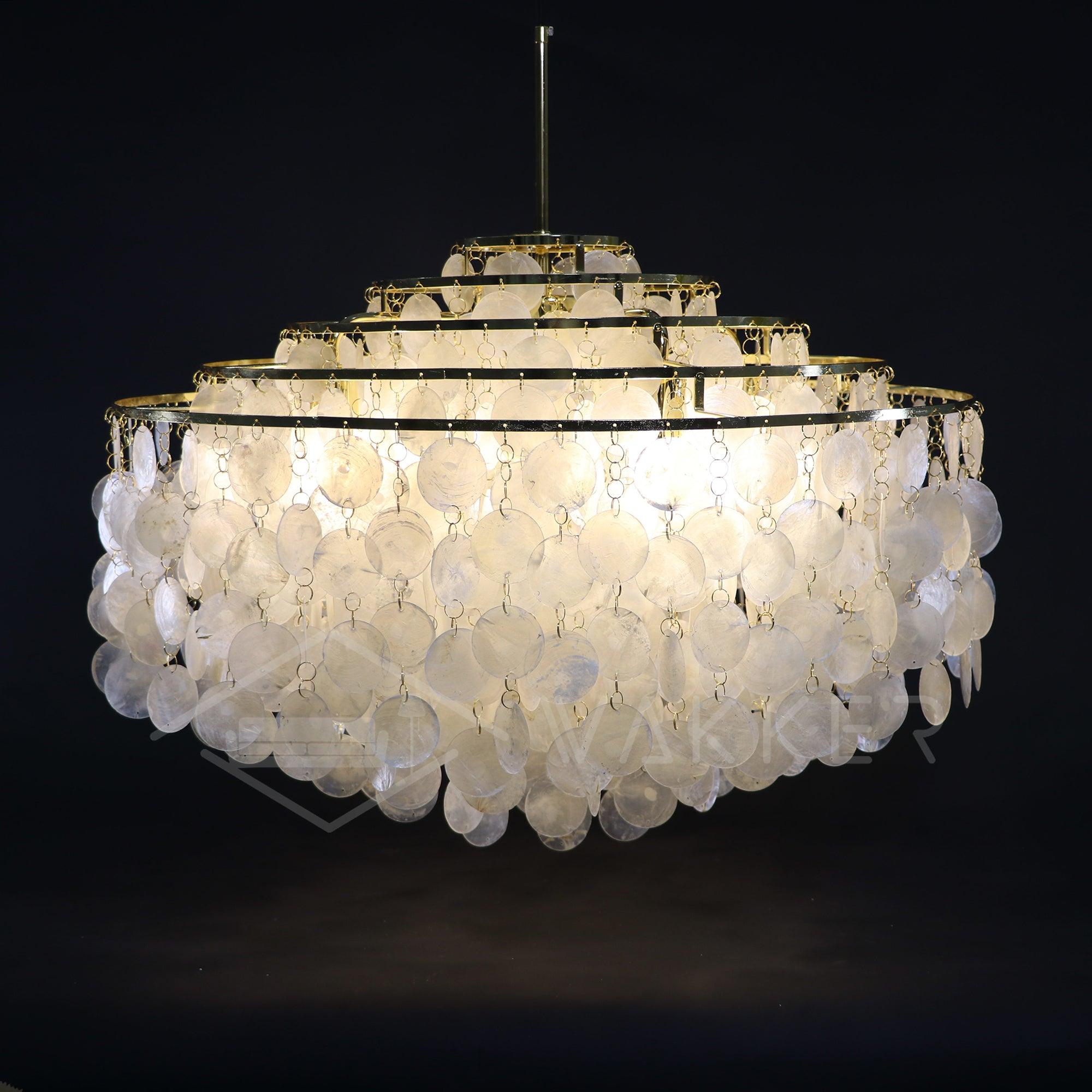 Lustra Suspension Lampe Anneau Rond en Coquillage