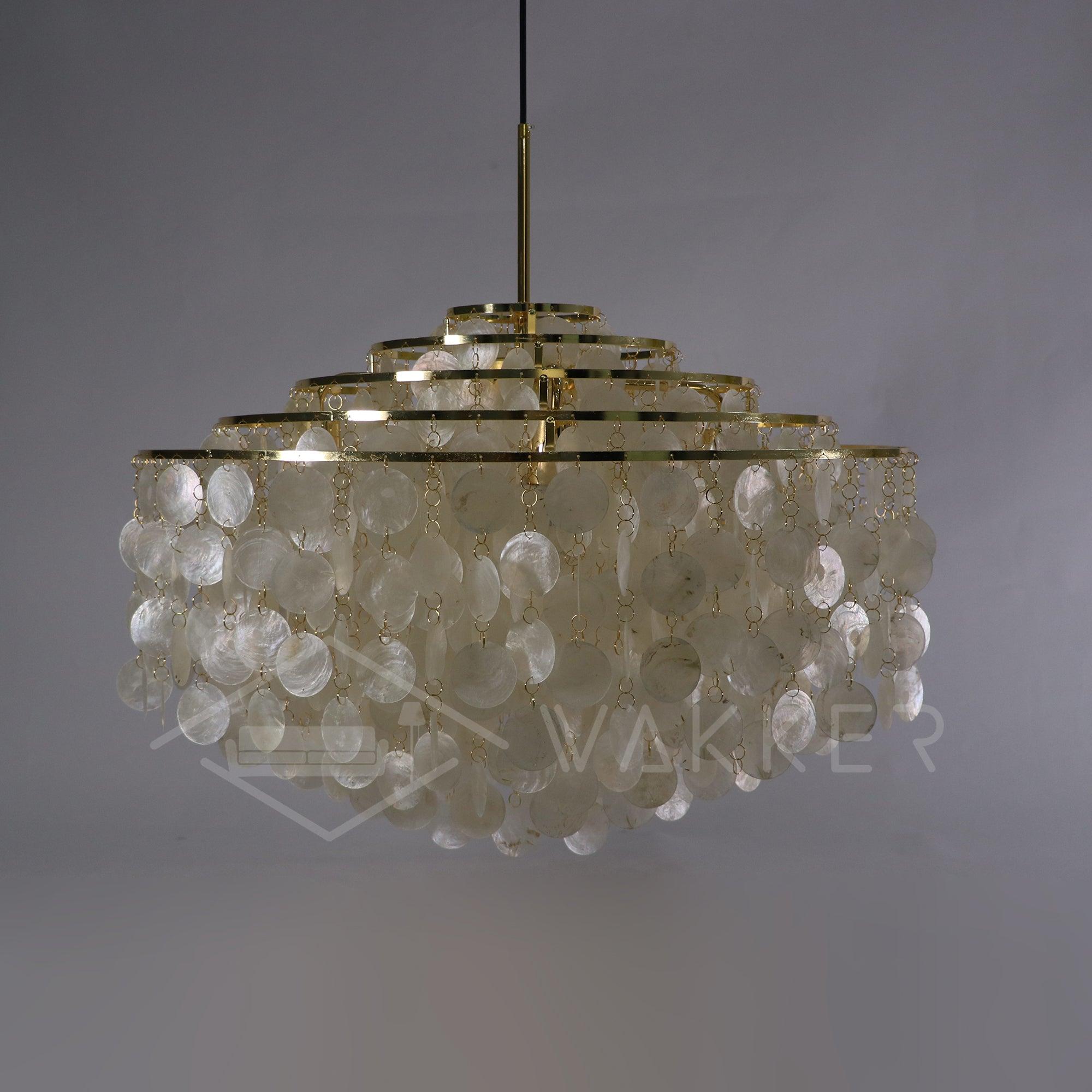 Lustra Suspension Lampe Anneau Rond en Coquillage