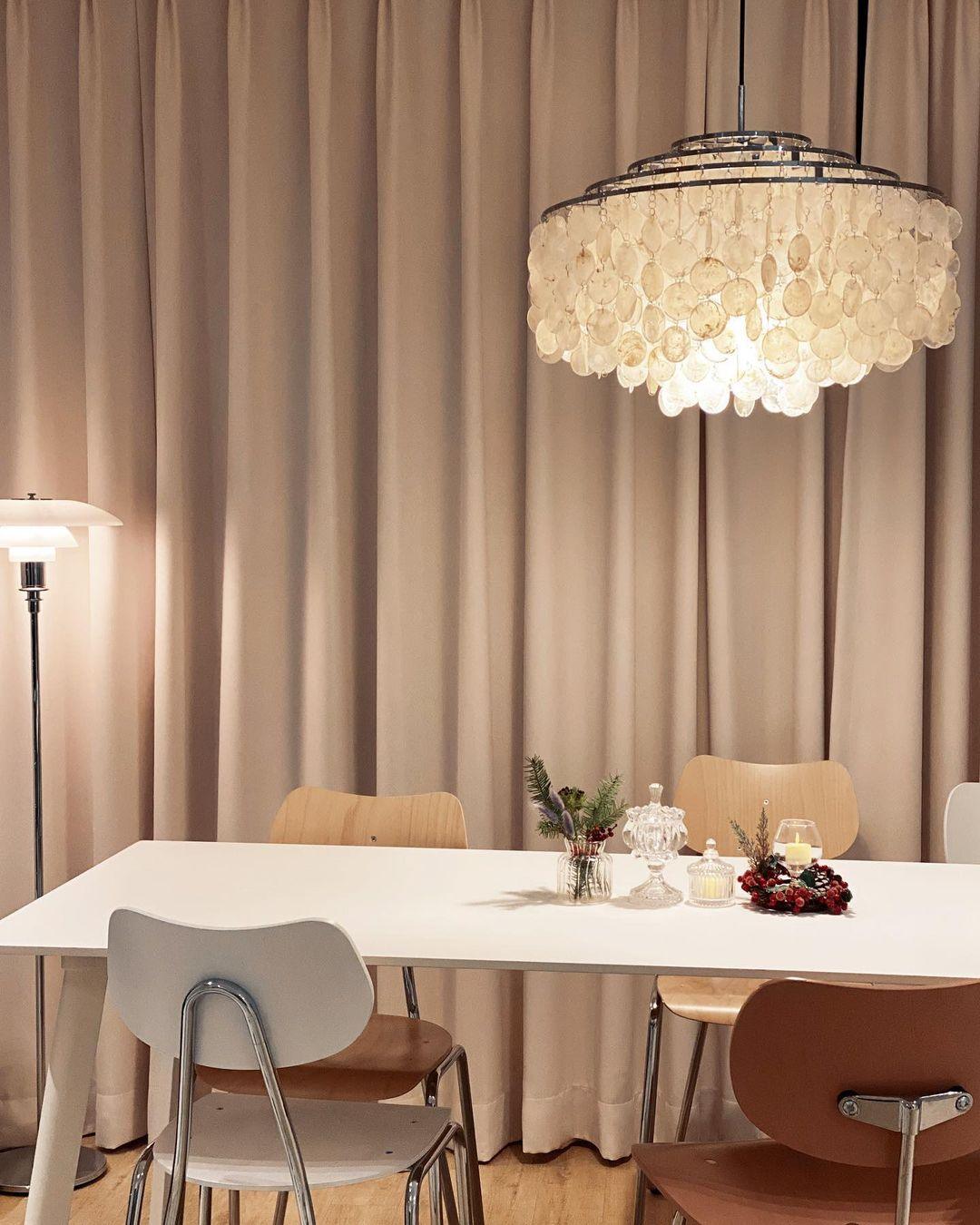 Lustra Suspension Lampe Anneau Rond en Coquillage