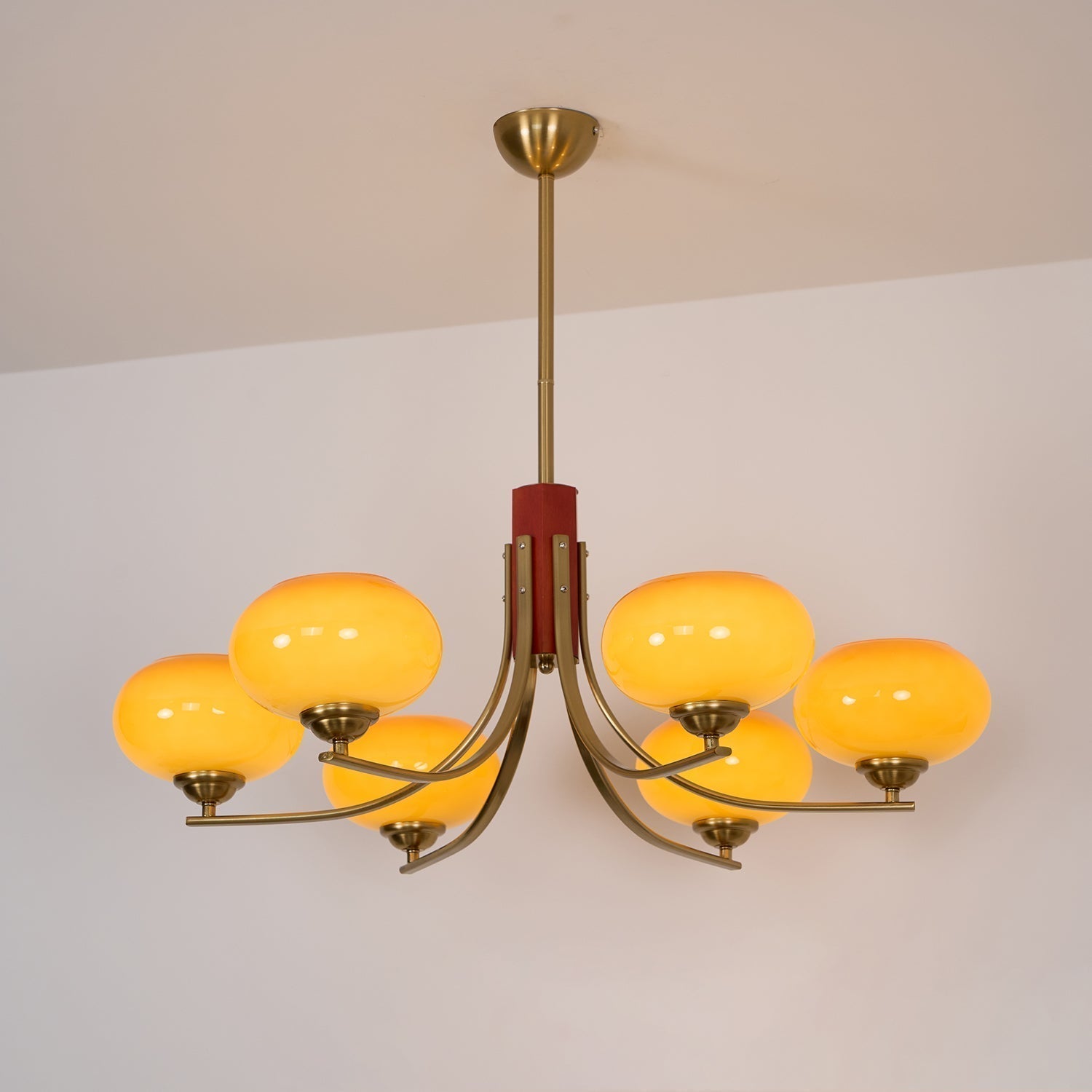 Auralyn Lustre Globe 6 Lumières Verre Ambre