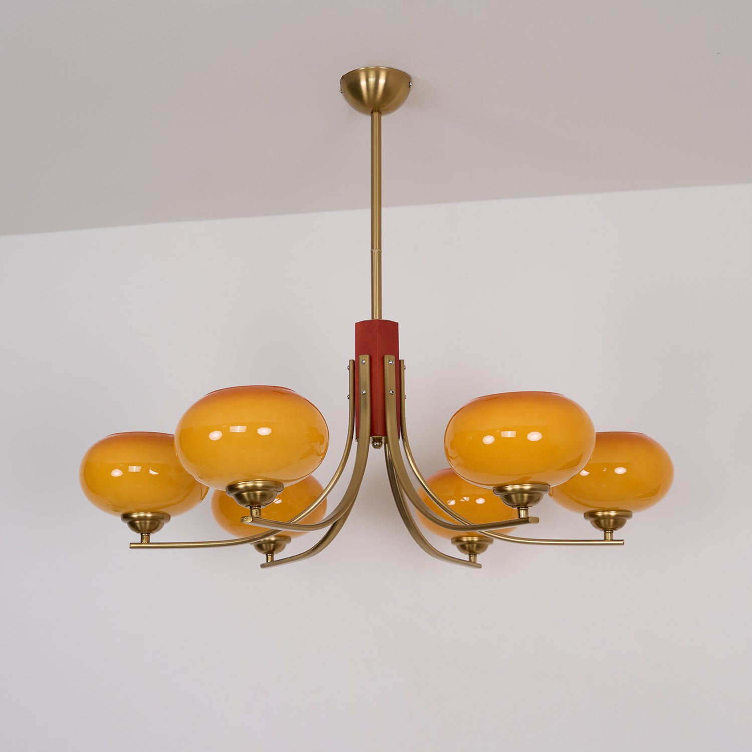 Auralyn Lustre Globe 6 Lumières Verre Ambre