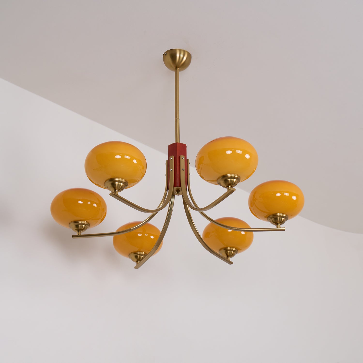 Auralyn Lustre Globe 6 Lumières Verre Ambre